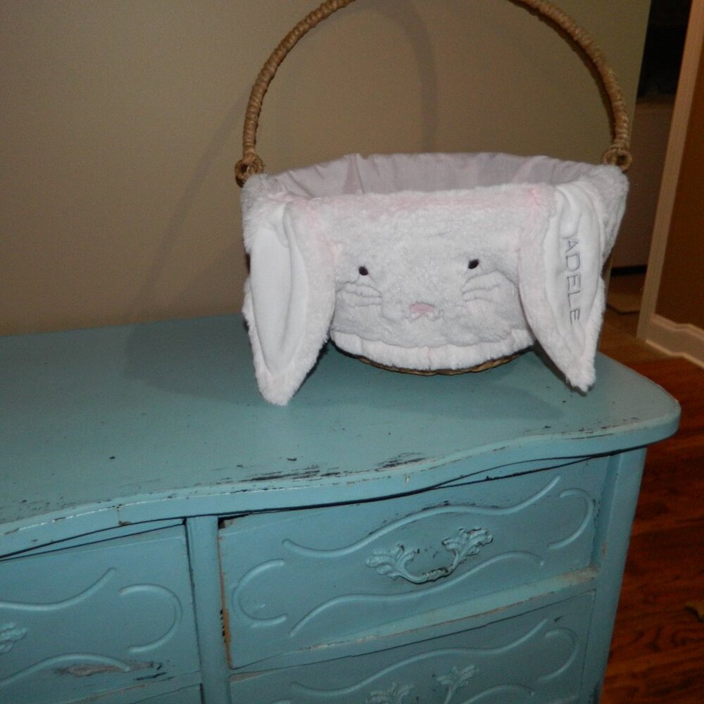 Pottery Barn Kids Long Ear Rabbit "Adele" Easter Basket Liner Sz L (TT-28)